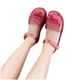 thumbnail image 5 of Xfvqtps Girls Jelly Sandals Closed Toe Cross Straps Hollow out Sequin Solid Color Hook and Loop Durable Non Slip Washable Lightweight Summer PVC Water Shoes for 2-6 Years Pink, 5 of 9