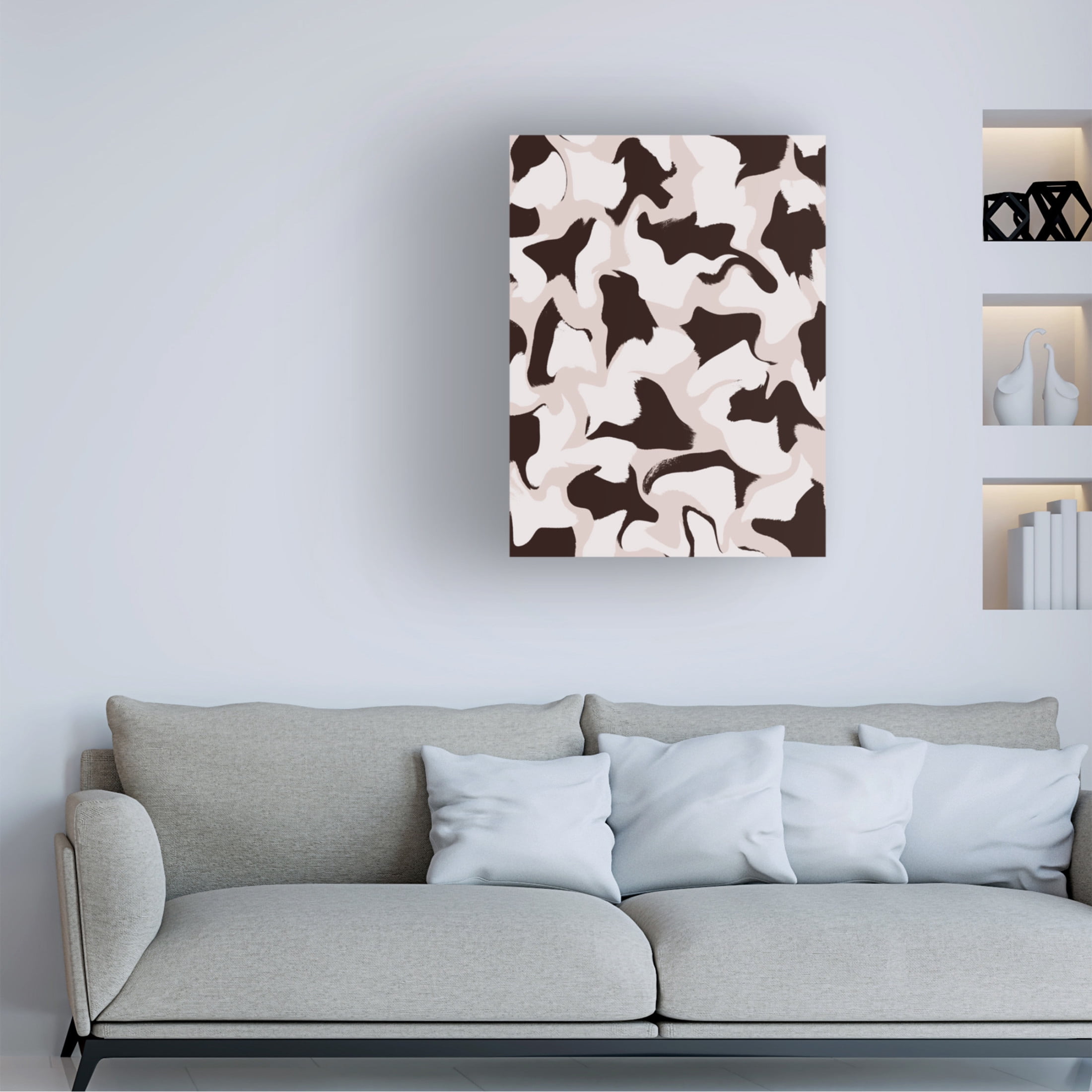 Canvas Wall Art - Treechild 'Brown And Beige Strokes' Wall Art for Living Room, Bedroom, or Office D?cor by Trademark Fine Art - 18 x 24 Inches