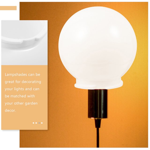 unbranded Outdoor Acrylic Replacement Lamp Shade White Globe Design for Garden Lamps