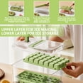 thumbnail image 3 of Ice Cube Tray with Lid and Storage Bin,56 Grid Stackable Ice Maker Tray with Press Release Design, Easy Release Ice Tray with Scoop for Freezer,Green, 3 of 7