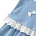 thumbnail image 5 of ITSAME Girls Outfit Set, Cute Bow Ruffle T-Shirt and Pants Summer Fashion Casual Set 2-Piece Blue Size 5-6T, 5 of 6