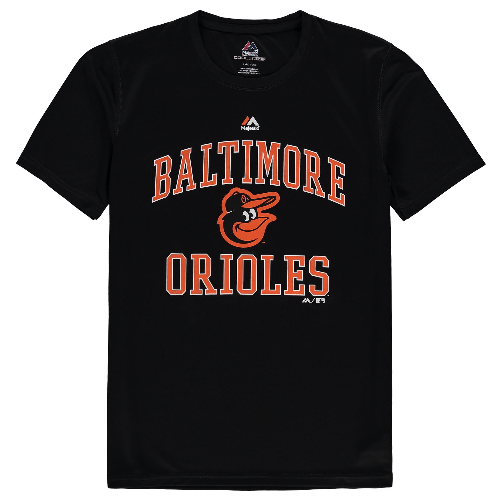 Baltimore Orioles Majestic Youth City Wide Cool Base T-Shirt Black by Outerstuff