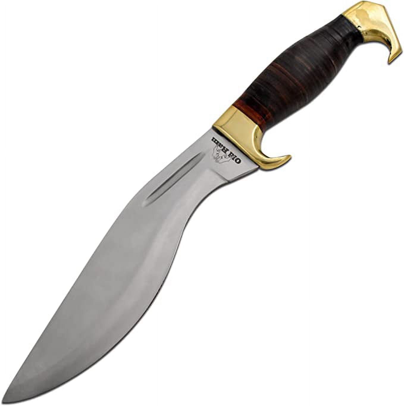 Old Ram Handmade Brass Pommel Kukri Style Hunting Knife with Sheath