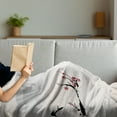 thumbnail image 3 of East Soft Flannel Fleece Blanket, Japanese Nature Landscape National Sakura Flower over Himalayas and Flying Gulls, Cozy Plush for Indoor and Outdoor Use, 60" x 80", Beige Red Black, by Ambesonne, 3 of 5