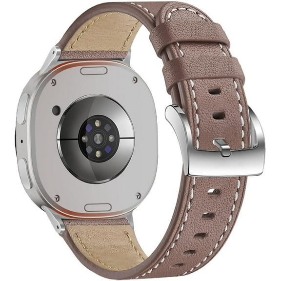 MYKOMI One Click Leather Strap Compatible with Samsung Galaxy Watch 8 40mm 44mm Bands, 2025 Top Grain Genuine Leather Replacement Strap for Galaxy Watch 8 Classic 46mm Men Women