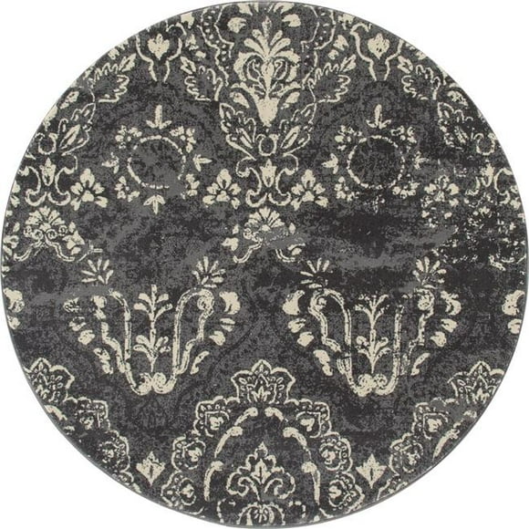 Tapis Rond 5 Pi. Collection Bastille Emerge Tissé, Gris