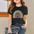thumbnail image 4 of Toddler Girl Tops 5t Crew Neck Letter Print Short Sleeve T Shirts Comfy Funny Tees Children's Shirts Black,6-7 Years, 4 of 5