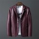 thumbnail image 1 of Chaqueta de cuero PU para hombre, chaqueta ajustada con cuello de traje para motocicleta, estilo coreano a la moda, suaviza tu silueta, novedad de 2023, 1 of 5