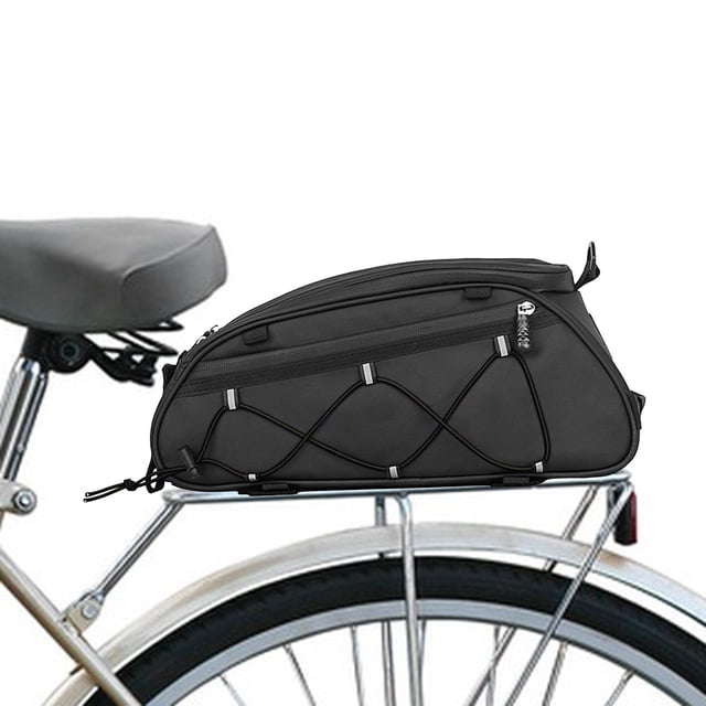 Bolsas de bicicleta para portaequipajes de bicicleta, bolso de hombro, bolsa trasera, bolsas de ciclismo impermeables con aislamiento para desplazamie Negro