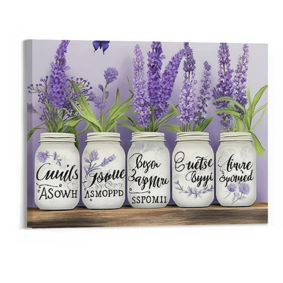 Creowell Purple Lavenders Wall Art Inspirational Canvas Picture for Bathroom Wall Decor Bible Verses - God Says You Are Painting Wall Décor for Bathroom Office Framed Artwork 20x16 in