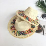ROZYARD Fedoras Beach Hat Colorful Tassel Cinco de Mayo Straw Hat Mexicans Starw Hat
