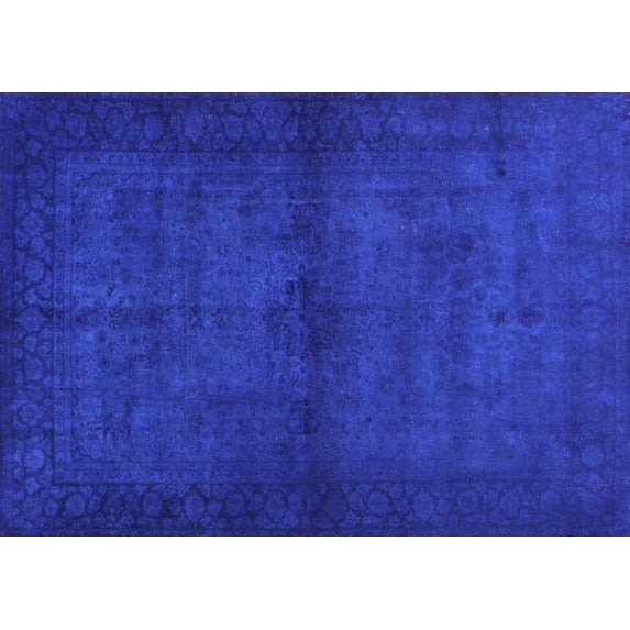Ahgly Company Indoor Rectangle Abstract Purple Contemporary Area Rugs, 2' x 5'