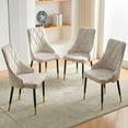 thumbnail image 2 of NORDICANA Upholstered Chairs Velvet Soft Dining Chairs Modern Mid-Century Kitchen Chairs Set of 4, Comfortable Living Room Chairs Space Saving with Metal Legs, 2 of 8
