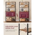 thumbnail image 5 of VASAGLE Bakers Rack with Power Outlet, 31.5 Inches Coffee Bar for Kitchen with Storage, 6-Tier Kitchen Shelves with 6 Hooks, Microwave Stand, 5 of 7