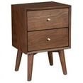thumbnail image 3 of Home Square 3 Piece Set with Full Platform Bed and 2 Nightstands in Walnut Brown, 3 of 11