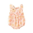 thumbnail image 1 of Icvfdpl Baby Girls Bodysuits,Newborn Floral Pattern Ruffle Sleeveless Back Lacing Romper Summer Climbing Clothes Lovely Dailywear,12-18 Months, 1 of 9