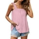 thumbnail image 1 of Más Tamaño Camisetas Sin Mangas Para Las Mujeres Chaleco de tirantes de color sólido para mujer Top sin mangas suelto con cuello cuadrado Lindo verano (Hot Pink, M), 1 of 6