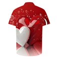 thumbnail image 4 of successthop Valentines Day Clothes Button down Shirt Men Short Sleeve Plus Size Polyester Casual Button up Love Heart Printed Lover Gift Blouse Tops for Valentines Gifts Pink XL, 4 of 5