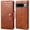 Brown, variant on for Google Pixel 8 Leather Phone Case Wallet Luxury Classic Crocodile Check Pattern Folio Flip Magneitc Cover, with ID Credit Card Holder Coin Cash Slot, Kickstand Support