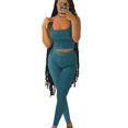 thumbnail image 1 of Lounge Wear Ribbed Casual 2 Piece Summer Shorts Set For Women Sleeve Top+Elastic Leggings Outfits, 1 of 5