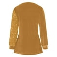 thumbnail image 6 of Lenpel Women's Sequin Velvet Tops Long Sleeve Wrap V Neck Asymmetrical Hem Ruched Slim Dressy Casual Blouses Velour Tunic Shirts(Yellow,X-Large), 6 of 6