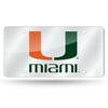 Miami NCAA Hurricanes Mirrored Laser Cut License Plate Laser Tag