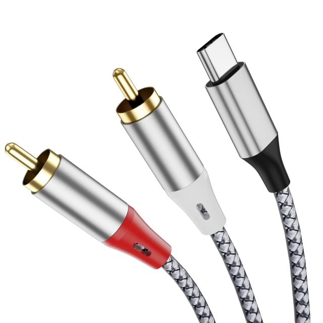 Cable adaptador Liaoan USB C a 2RCA estéreo tipo C de 1 m de largo