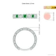 thumbnail image 5 of ANGARA Natural Bezel-Set Square Emerald and Round Diamond Ring in 14K White Gold for Women (Size-2.5mm) | May Birthstone, Birthday, Anniversary, Jewelry Gift for Women | Natural Emerald Ring, 5 of 10