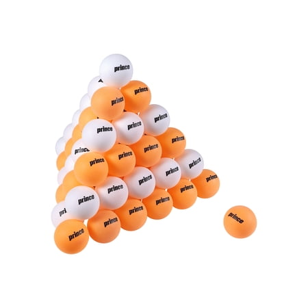 Prince Table Tennis Balls 60 Pack 1-Star Ping Pong Balls Bulk Set Orange & White Practice Balls for Training Recreational Play Family Games Game Rooms Schools & Clubs