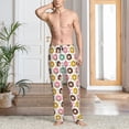 thumbnail image 5 of Uemuo Colorful Donuts Pattern Men's Wide Leg Palazzo Lounge Pants with Pockets Light Weight Loose Comfy Casual Pajama Pants-Medium, 5 of 9