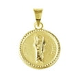 thumbnail image 2 of 925 Sterling Silver Yellow Gold Plated 1mm Cable Chain Necklace w/ Saint Jude Round-Shaped Pendant Charm, 2 of 4