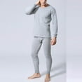 thumbnail image 5 of TFEOQRY Thermal Underwear Sets for Men Casual Solid Long Sleeves High Elasticity Keep Warml Underwear Tops and Pants Suit Gray, 5 of 6