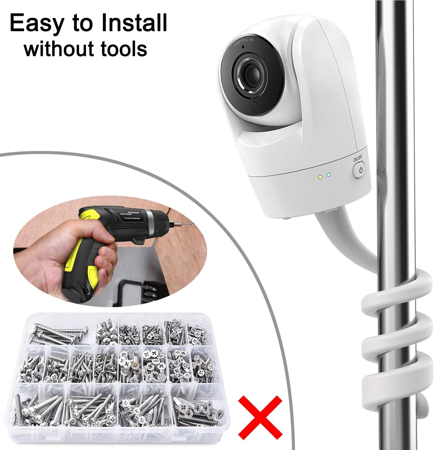 Upgraded Safer Baby Monitor Mount for VTech Baby Monitor, Flexible Twist Mount for VTech New VM901, VM928HD and VM919HD