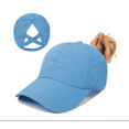 thumbnail image 1 of Gorra de béisbol con cola de caballo, ligera, ajustable, de secado rápido, transpirable, anti-UV, gorra cruzada multicolor neutra (azul), 1 of 4