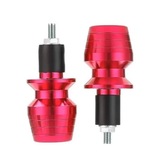 1 par de tapones para manillar de motocicleta, accesorios de modificación de extremos de manillar de aleación de aluminio, color rojo