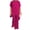 Rose Red, variant on Women's 2-Piece Chiffon Set Casual Plus Size Wide Pant Suit Ruffle Asymmetric Layers Wedding Guest Outfit for Spring Summer