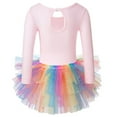 thumbnail image 3 of Girls Long Sleeves Tutu Dance Dress Ballet Leotard For Practice With Glitter Sequin Design And Crotch Snap Skirt, 3 of 6