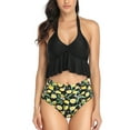 thumbnail image 3 of WREESH Women'S High Breast Contrast Gradient Split Bikini Set One Piece Swimsuit, 3 of 9