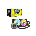 thumbnail image 2 of CORSAIR iCUE Link H100i LCD Liquid CPU Cooler - 240mm AIO - QX120 RGB Fans - 2.1? IPS LCD Screen - Fits Intel LGA 1700, AMD AM5 - iCUE Link System Hub Included - Black, 2 of 8