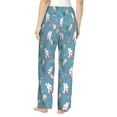 thumbnail image 3 of Uemuo Rabbit And Balloon Pattern Women's Wide Leg Palazzo Lounge Pants with Pockets Light Weight Loose Comfy Casual Pajama Pants-Medium, 3 of 9