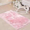 thumbnail image 2 of PiccoCasa Faux Fur Area Rug Shaggy Floor Mat, Light Pink 2x3 feet Rectangle, 2 of 6