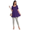 thumbnail image 5 of Womens Short Sleeve Casual Loose Fit Flare Swing Tunic Tops Basic T-Shirt Plus Size, 5 of 6