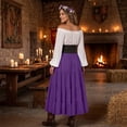 thumbnail image 6 of Womens Off Shoulder Renaissance Dress Bell Sleeves Vintage Medieval Peasant Long Dresses Halloween Pirate Costume(PurpleM), 6 of 6