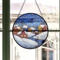 thumbnail image 3 of Boho Snowy Village Ornament Suncatcher 4 Season Colorful Window Wall Hand-Painted Glass Panel Decor Gift for Women Christmas Thanksgiving Gift, 2025, Holiday Decoration, Seasonal, 3 of 6