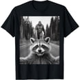 thumbnail image 1 of Camiseta de mapache asustado con pie grande y divertido mapache, 1 of 2
