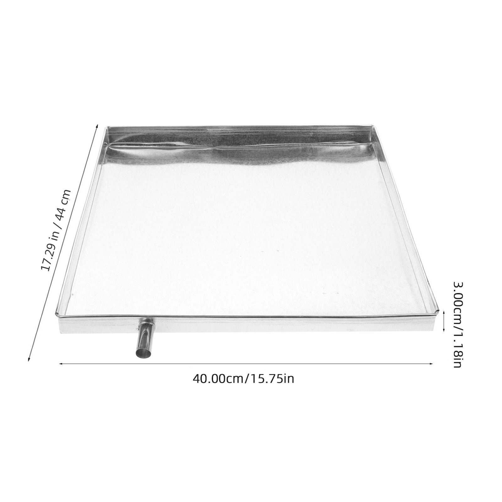 HONMEET 1Set Leakproof Air Conditioning Drain Pan in Plated Silver with Built in Drain Outlet for Reliable Water Collection