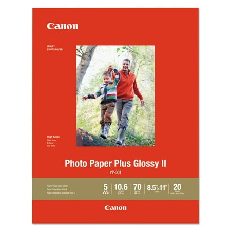 Canon Photo Paper Plus Glossy II, 70 lb, 8 1/2 x 11, White, 20 Sheets/Pack