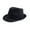 Black, variant on ZQUUVOU Men Women Classic Structured Stripe Trilby Fedora Hat Black