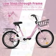 thumbnail image 6 of imerelez 20 Inch Bike | 1-Speed with Coaster Brake & Front V-Brake | Safety Chain Guard, Durable Steel Frame | First Pedal Bike for 3'2"-3'9" Tall,Pink, 6 of 13