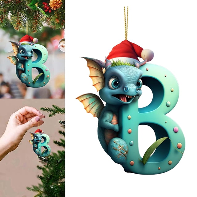 26 Letras Dinosaurio Navidad Plano para Navidad para Navidad (B)